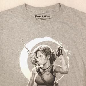 Shadow of the Tomb Raider Crew Neck Graphic T-Shirt Mens Size Medium M Gray